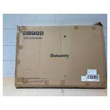 Outsunny Outdoor Privacy Screen with Planter Box, Black, Metal Privacy Panel, and Raised Garden Bed