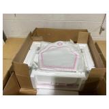 Costway 2 in 1 Toddler Vanity Set with Deatachable Top and Cute Flower Patterns