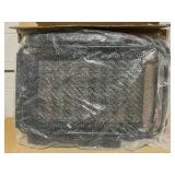 Clihome Rattan Black Steel Frame Stationary Zero gravity Chair with Gray Woven Seat