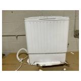 UbesGoo Compact Twin Tub Portable Mini Washing Machine 20lbs Total Washing Machine W/Drain Pump,Blue