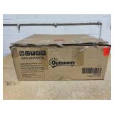 Outsunny Outdoor Bar Stools Set of 2, 360° Swivel Bar Height Chairs, 26.75" x 29.5" x 48.5", Tan