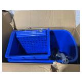 HOMCOM Compact Mop Bucket with Wringer, Mop Bucket on Wheels for Floor Cleaning, 21 Quart, Separate Dirty and Clean Water, Blue