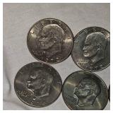 10 Qty Ike "Silver" Dollars 1971,1972,1974