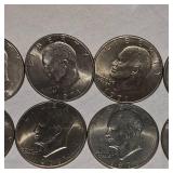 10 Qty Ike "Silver" Dollars 1971,1972,1974