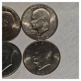 10 Qty Ike "Silver" Dollars 1971,1972,1974