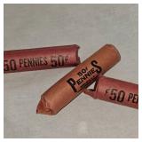 3- Unsearched Rolls of Wheatback Pennies
