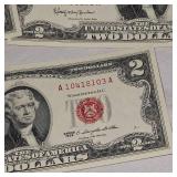 3-1963 $2 Red Seal Bills B/U Plus