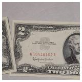 3-1963 $2 Red Seal Bills B/U Plus