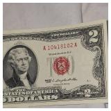3-1963 $2 Red Seal Bills B/U Plus