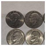 10 Qty-Ike Silver Dollars 1971,72,Bicentennial 76