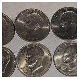 10 Qty-Ike Silver Dollars 1971,72,Bicentennial 76