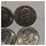 10 Qty-Ike Silver Dollars 1971,72,Bicentennial 76