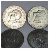 10 Qty-Ike Silver Dollars 1971,72,Bicentennial 76