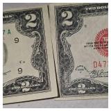 1928F $2 Red Seal Note- 1976 $2 Bill