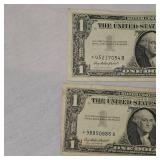 2-1957 $1 Star Note Silver Certificates