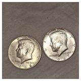 2-1968,1967 Kennedy 40% 50c Halfs F+ Condition