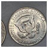 2-1968,1967 Kennedy 40% 50c Halfs F+ Condition
