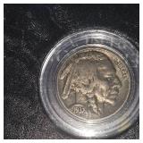 5 Buffalo Nickels in C.O.A. Sleeves, Very Nice