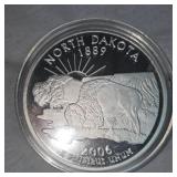 2006 North Dakota Bison 4oz Silver Round
