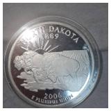 2006 North Dakota Bison 4oz Silver Round