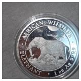 2022 1oz African Elephant Silver Round