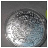 2023 1 oz Cambodian Tiger Silver Round