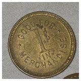 6 Coin Tokens as pictured