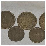 6 Coin Tokens as pictured