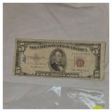 1953 $5 Red Seal Certificate