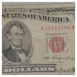 1953 $5 Red Seal Certificate
