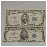 2-1953A $5 Silver Certificates