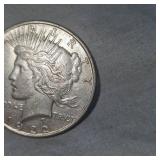 1922 D Peace Dollar, AU , Lite Toning