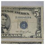 1950 C Lincoln $5 & 1953 $5 Silver Certificate