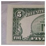 1953 Lincoln $5 Red Seal, AU+ Condition