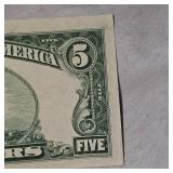 1953 Lincoln $5 Red Seal, AU+ Condition