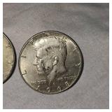 2-1968 Kennedy 40% Silver Halfs 50c