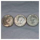 1965,66,69 40% Kennedy Halfs 50c