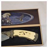 Bunting Outdoors Eagle Knife w/Carved Handle in Case