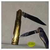 Beautiful Parrot Knife and Brass Bullet Knife