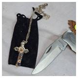 Lot of Knives including Cross Knife Necklace