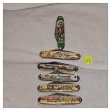 5 Dinasaur Knives and 1 Happy Holidays