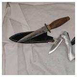 5" Dagger and 2 Folding Knives