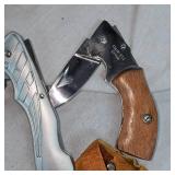 5" Dagger and 2 Folding Knives