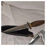 5" Dagger and 2 Folding Knives