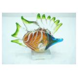 Hand-Blown Art Glass Tropical Fish Sculpture