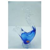 Murano Sommerso Art Glass Rooster Sculpture