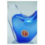 Murano Sommerso Art Glass Rooster Sculpture