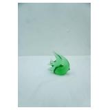 Vintage Green Art Glass Angel Fish Figurine