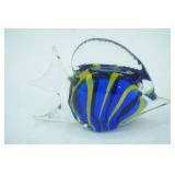 Hand-Blown Art Glass Angelfish Figurine 4.5" long by 3.5"tall