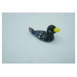 Hand-Blown Art Glass Duck Figurine 3" long and 1.5" tall